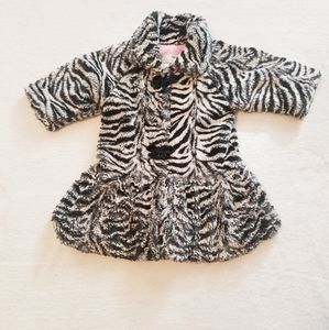 Widgeon Zebra faux fur coat size 24M